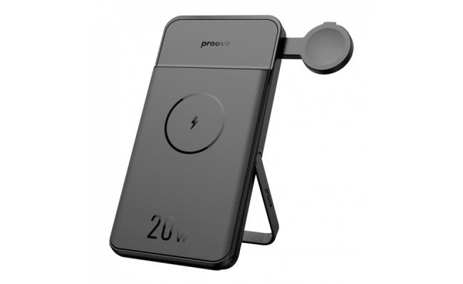 Proove 2 in 1 Magnetic Power Bank with Stand, 10,000mAh Wireless Portable Charger, 20W Fast Charging - Black